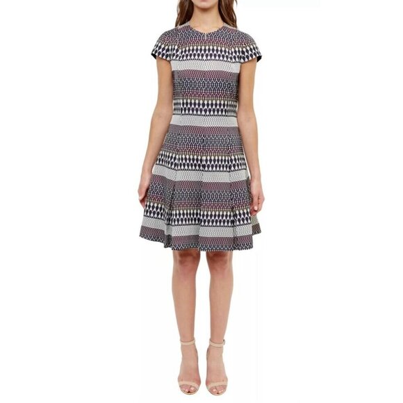Ted Baker Glitty Metallic Jacquard Skater Mini Dress size 1 (US4) BNWT Women's - Picture 1 of 12